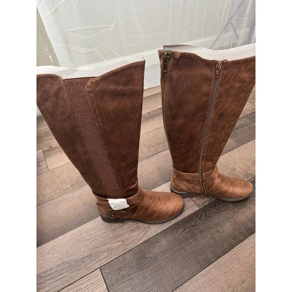 NWT B52 Faux Leather Riding Boots by BullBoxer Tan Brown Kayley size 6 - Picture 4 of 8